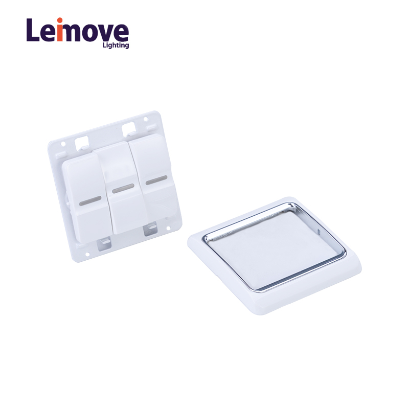 Leimove 10A Three Gang 2 Way Electrician Wall Switch Ling Xuan White Series image40