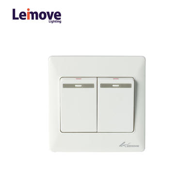 10A Two Gang One Way Switch White 86*86