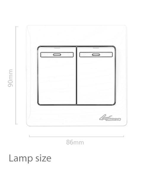 Leimove-10a Two Gang One Way Switch White | Leimove Ling Tong Series-1