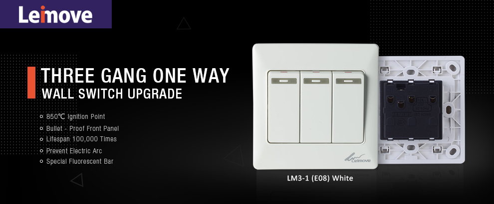 Leimove-Electric Home 3 Gang One Way Wall Switch | Leimove