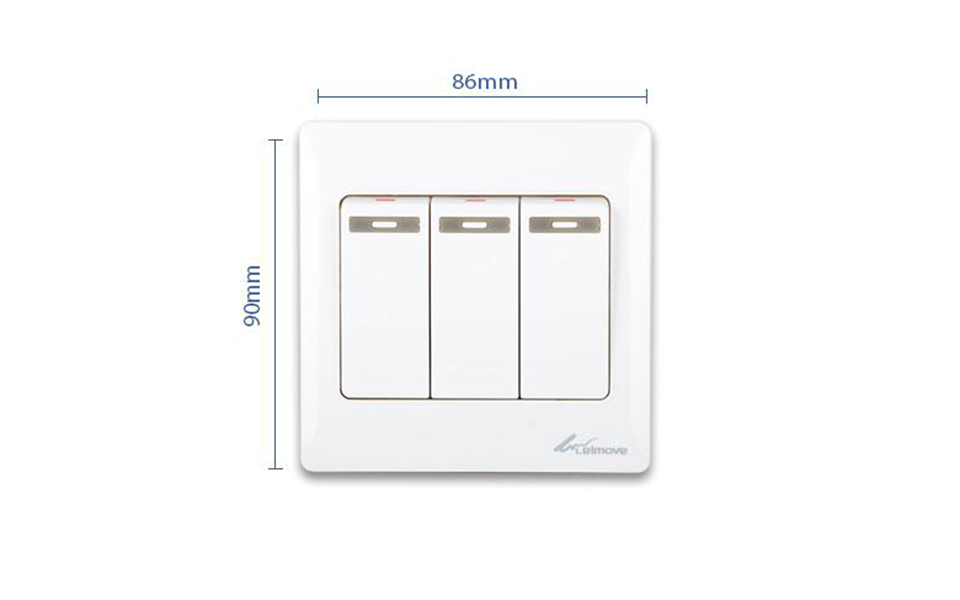 Leimove-Electric Home 3 Gang One Way Wall Switch | Leimove-5