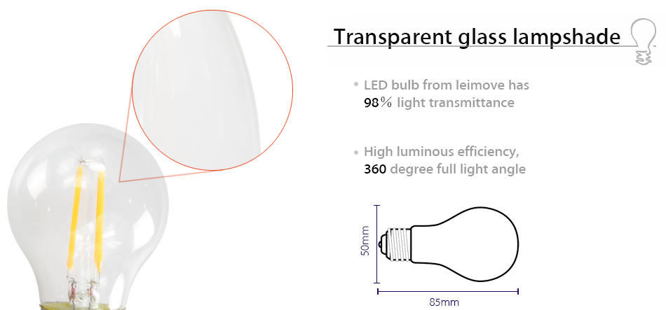 Leimove-Ac110v 2w E27 Glass Led Filament Bulb Lm-g50 2w | Led Light Bulbs For Home-2