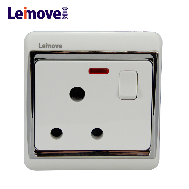 One 15A round plug switch with light LMD15S1-DP（A）